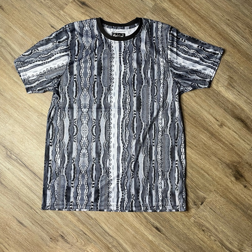 NWT Super Shine Gray Scale Coogi design, US Mens L
